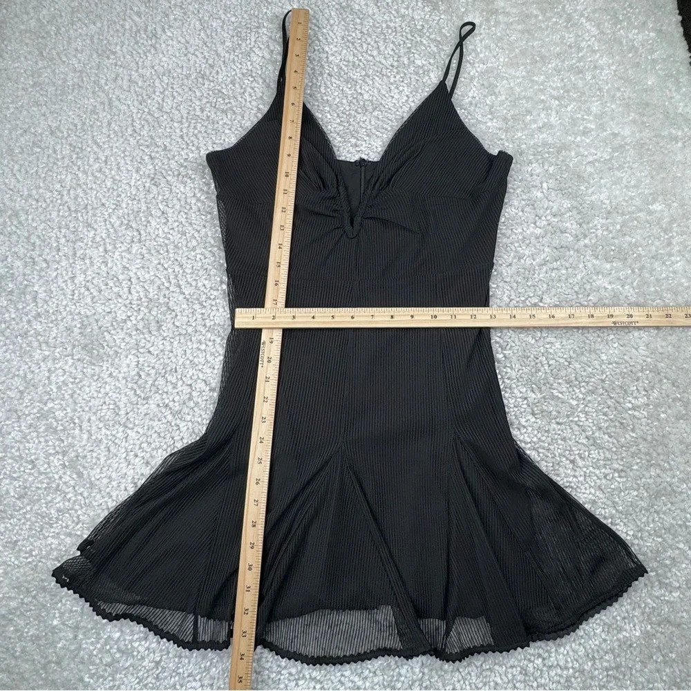 Revolve NBD Aida Dress in Black. Romantic Plunge Low Cut Neck Mini Dress. Large - Picture 12 of 14